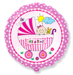 F 18''/46 см, Круг, Коляска это девочка, 1 шт.