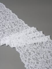 Эластичное кружево холодное белое ширина 17 см