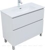 Aquanet 345378 Тумба с раковиной Вега 90 (Ирис) напольная 2 ящ. цв. белый глянец (345378)