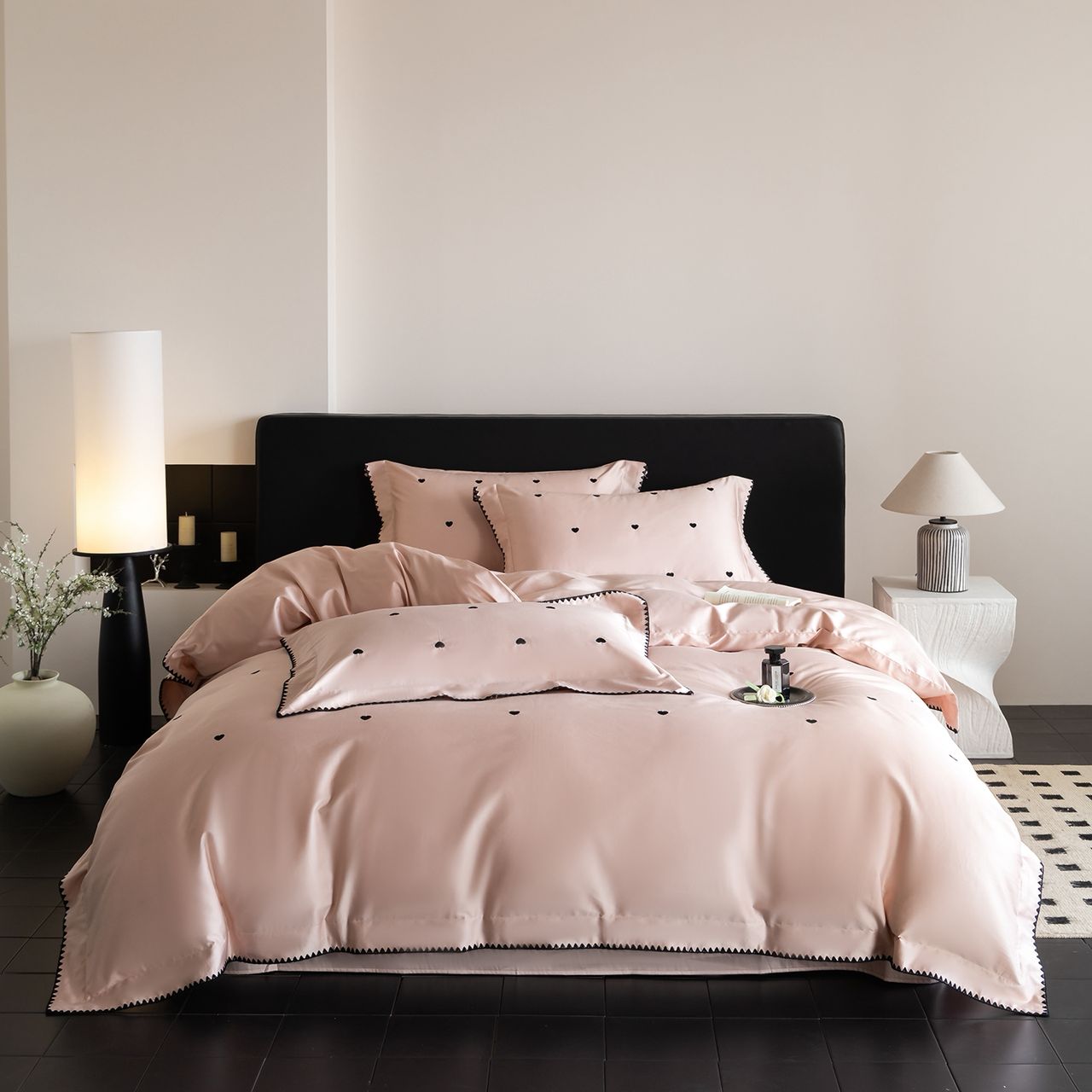 ZEPHYR HOME Двуспалка Египетский хлопок Пудра Сердечки