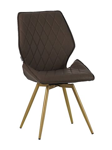 Стул LA ALTA OSTIN 360 экокожа бежевый, каркас круглый бронза