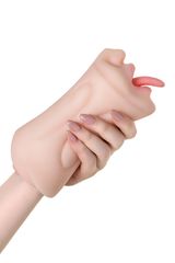 Телесный двусторонний мастурбатор Fruity Tongue - ротик и вагина - 