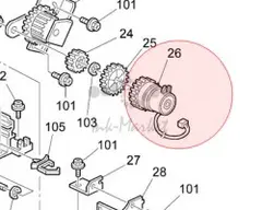B2761150 Магнитная муфта привода блока подачи бумаги Ricoh, в сборе оригинал