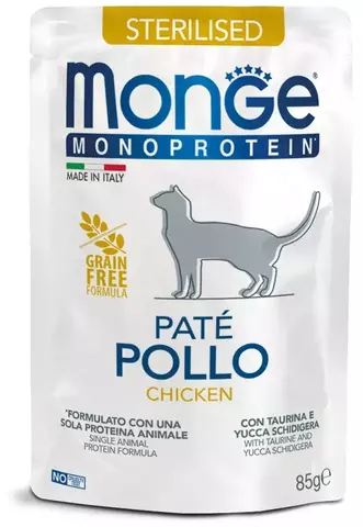 Monge Cat Monoprotein Pouch паучи для стерилизованных кошек (курица) 85г