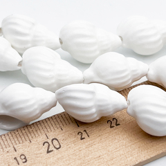 Бусина Ракушка, керамика, цвет белый, размер 21*14 мм, цена за 1 шт