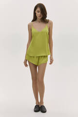 Топ с глубоким вырезом лайм