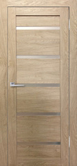 Межкомнатная дверь Бавария 15 ПВХ / Цвет Ясень сонома / Остекление "Сатинато" / Двери Верда