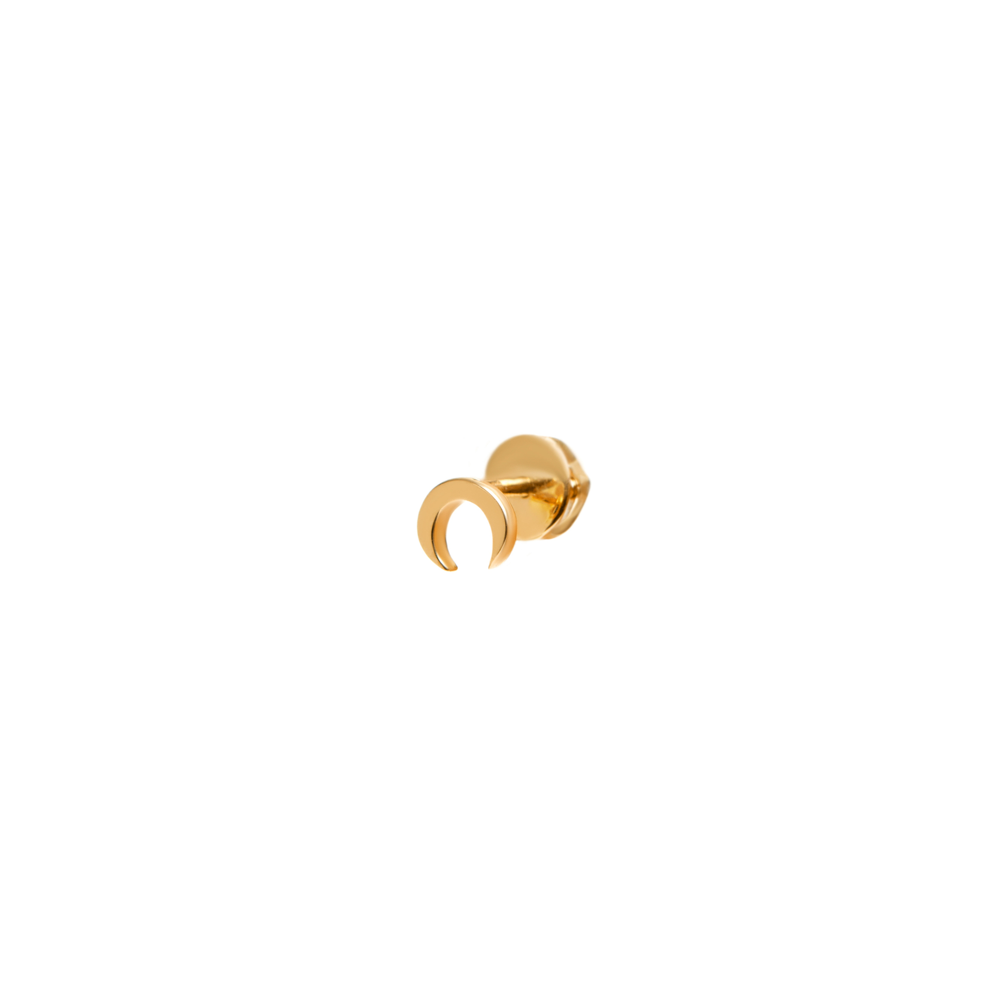VIVA LA VIKA Пусет Plain Moon Stud Earring – Gold