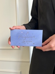 Конверт для денег "С Рождением Малыша" голубой фон