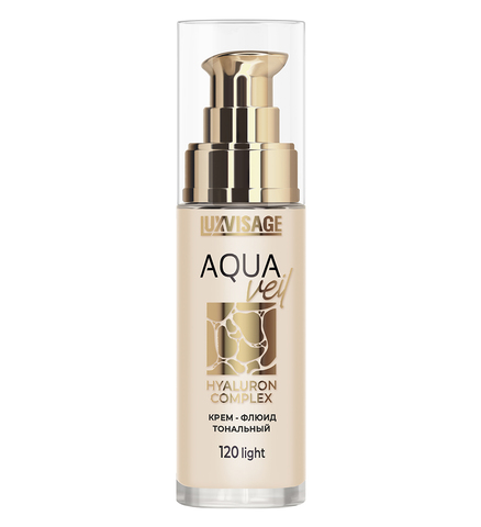 LuxVisage Крем-флюид тональный AQUA veil HYALURON COMPLEX тон 120 light 30мл