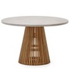 Alcaufar Круглый уличный стол из массива тикового дерева и серого цемента Ø 120 см