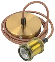 Патрон подвесной E27 со шнуром 1,5м RETRO золото IEK  EPA12-04-02-K22