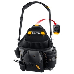 KRAFTOOL KPB-20 с быстросъёмным креплением FastClip, плечевой ремень, 20 карманов и петель, 320 х 310 мм, поясная сумка (38767)