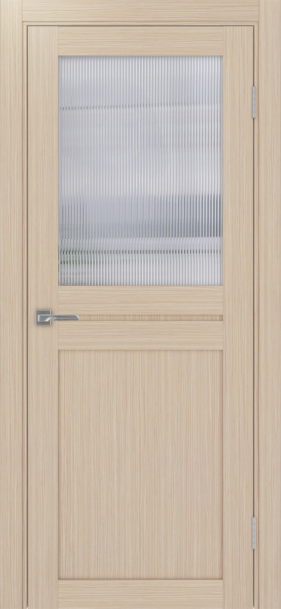 Дверь межкомнатная Оптима Порте Турин 520.211, цвет беленый дуб, экошпон, стекло мору