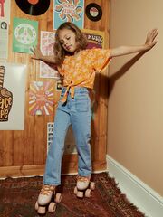 Джинсы расклешенные для девочки Next U76-433, Голубой