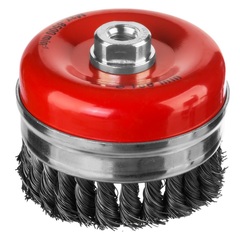 MIRAX 100 мм, жгутированная стальная проволока 0.5 мм, чашечная щетка-крацовка для УШМ (35144-100)