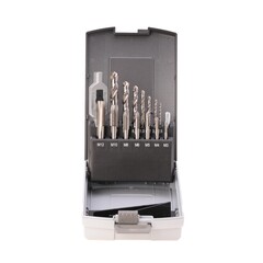 Набор метчиков однопроходных M3 -M12 HSS-G DIN352 (+ вороток, сверла) 15пр Ruko 245004RO(АКЦИЯ)