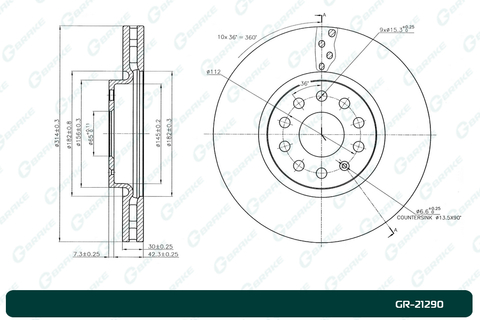 Диск тормозной G-brake  GR-21290