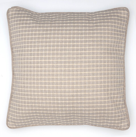 Подушка декоративная 40х40 Textil Roig Cube кремово-бежевая клетка с кантом в мелкую клетку