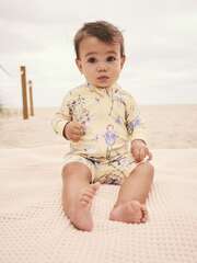 Купальник слитный на молнии для девочки Next E78-788, Светло-желтый