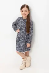 платье  для девочки  КР 5894/индиго,леопард к489