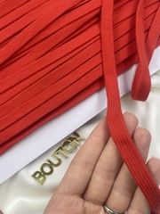 Шнур плоский красный метражом 12 мм