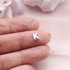 УЦЕНКА!!! Буква K, родий, 8 мм, 1 шт, У086