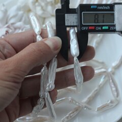 Жемчуг натуральный барочный, палочки, 27,2-36,5 мм, 1 нить, Ж034