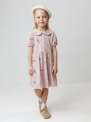 платье  для девочки  КР 5932/розовый лед,кошечки к577