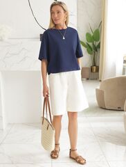 Укороченная футболка силуэта овер-сайз  D49.090 (119702)