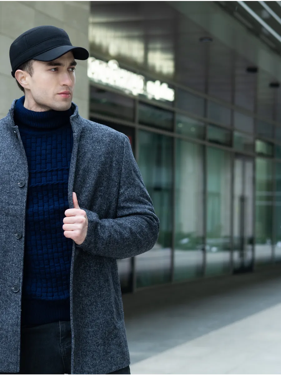 Кепка немка утепленная с ушками драповая