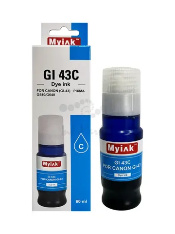 Чернила MyInk GI43C для CANON GI-43C для PIXMA G540/G640 60 мл, контейнер, cyan Dye