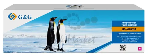 Картридж G&G, аналог HP W2033A/415A красный 2.1k с чипом