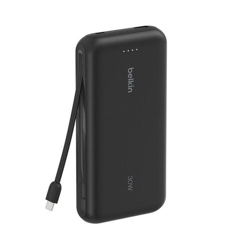 Внешний аккумулятор Belkin BoostСharge Power Bank 20000mAh USB-A&USB-C 30W со встроенным кабелем USB-C, черный