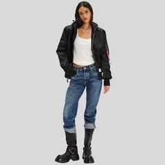 Бомбер Alpha Industries L-2B Hooded Gen II W Black (Черный)