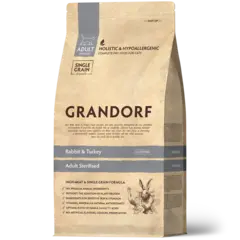 Сухой корм GRANDORF CAT Rabbit&Turkey STERILISED для стерилизованных кошек и котов, кролик и индейка 0,4кг