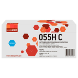 Картридж EasyPrint LC-055H C_NC для Canon i-SENSYS LBP663, 664, MF742, 744, HP CLJ Pro M454, 455, 479, 480 (6000 стр.) голубой, БЕЗ ЧИПА