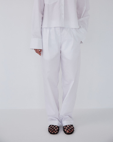 Брюки на резинке из хлопка Макс Мара белый