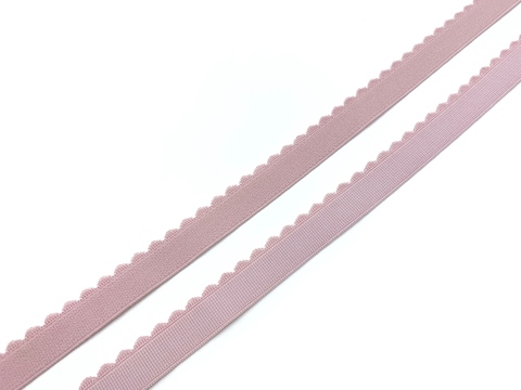 Резинка отделочная пыльно-розовая 15 мм (цв. 019)