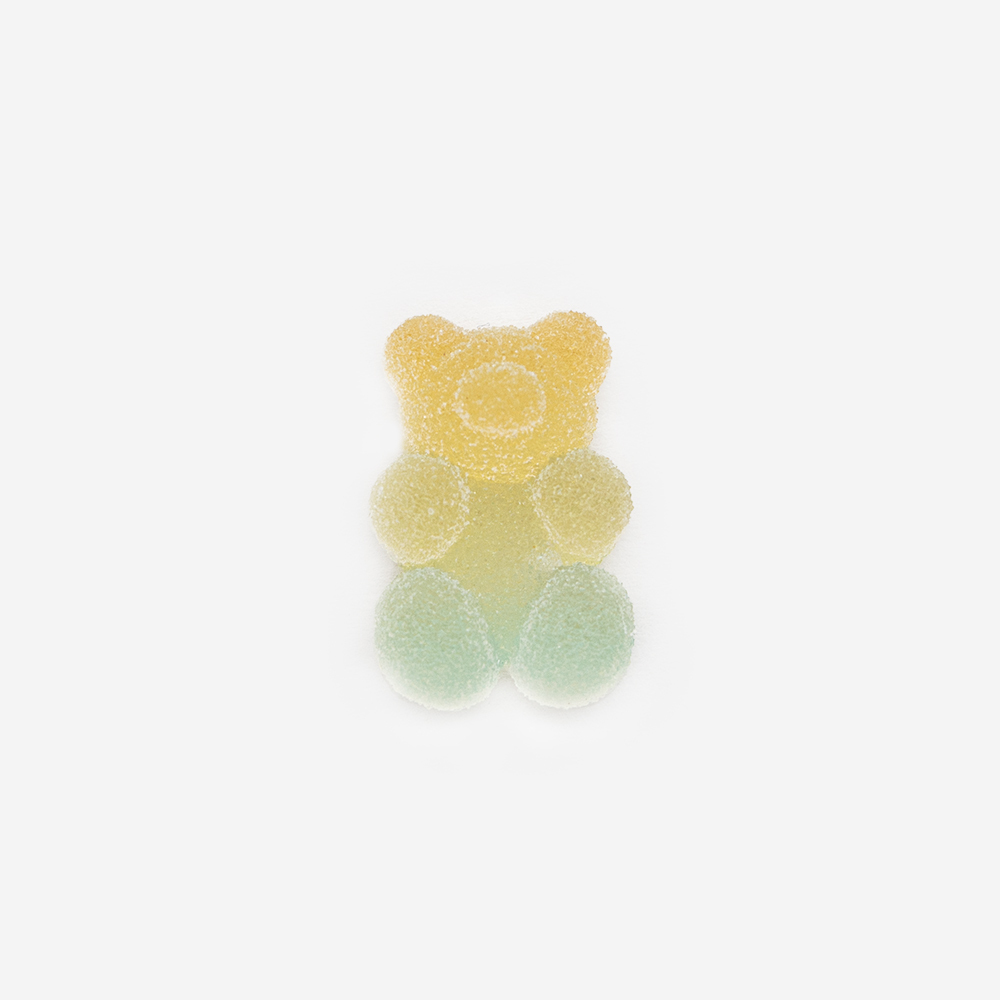 Сахарный медвежонок, 17*11мм, желтый градиент, акрил