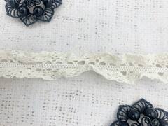 Кружево хлопковое/Тесьма вязаная на резинке, ш. 3 см, светло-бежевый