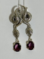 Кобра (серьги из серебра)