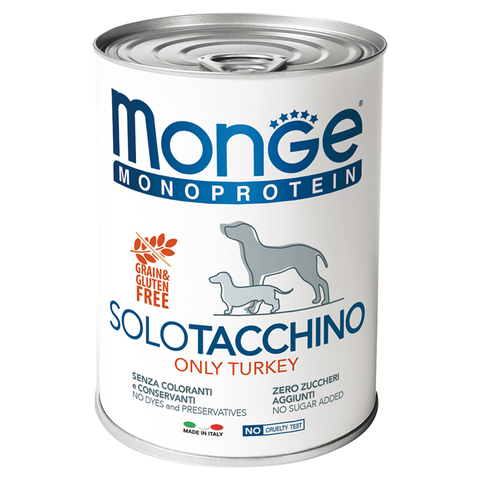 Monge Dog Monoprotein Solo консервы для собак паштет из индейки 400 г