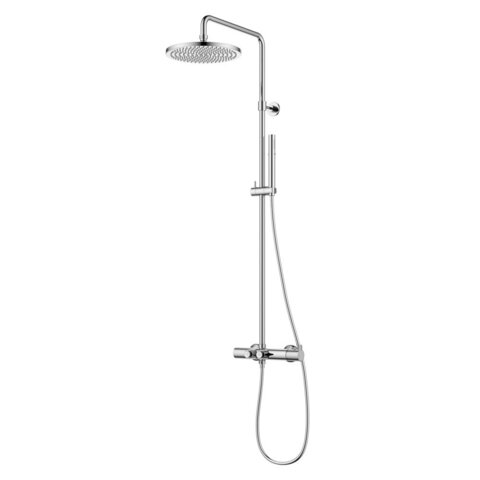 Cezares ECO-CD-T-01 Душевая стойка с термостатическим смесителем для душа, с ручным и верхним душем, хром