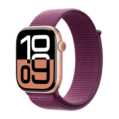 Умные часы Apple Watch Series 10 GPS, 46mm, Rose Gold Aluminium Case with Sport Loop, Plum