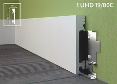 Плинтус дюрополимерный под покраску Solid 1 UHD19/80С Белый 80х15х2400 мм
