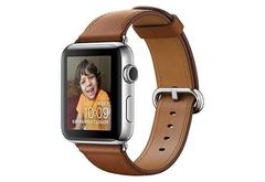 Apple Watch Series 2, 42 мм, корпус из нержавеющей стали, ремешок золотисто-коричневого цвета с классической пряжкой