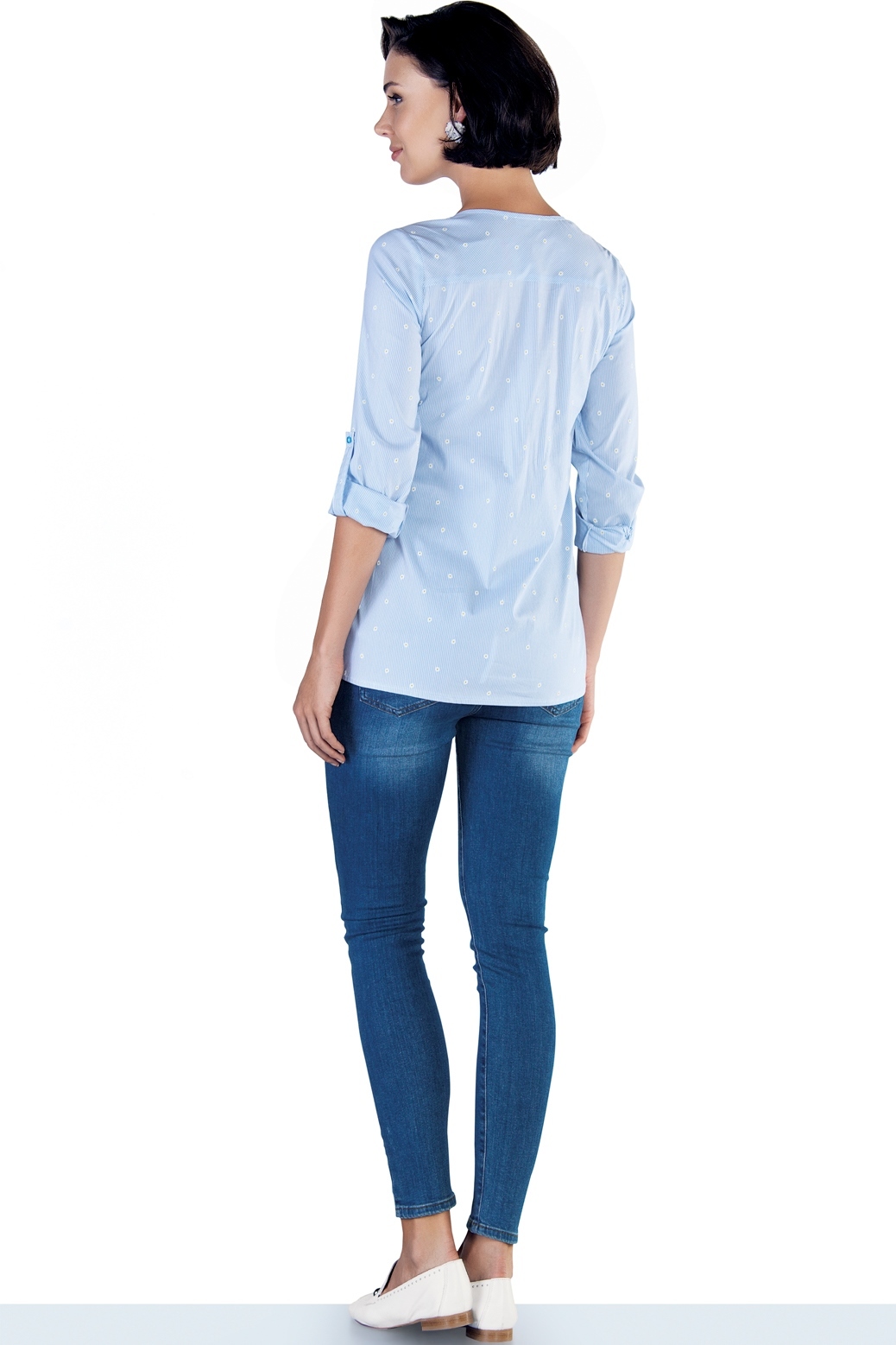 Фото укороченные джинсы-skinny для беременных EBRU, с эластичной вставкой от магазина СкороМама, синий, весна-лето, размеры.