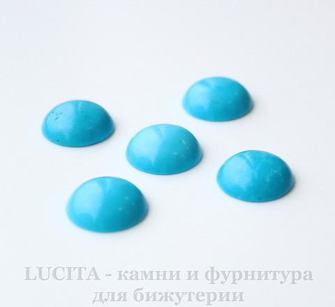 Кабошон круглый Говлит голубой (тониров), 14 мм