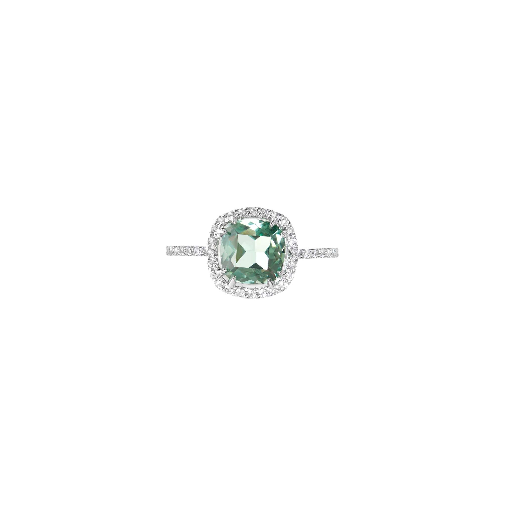 SECRETS Cushion Ring With Green Amethyst secrets baguette green amethyst ring
